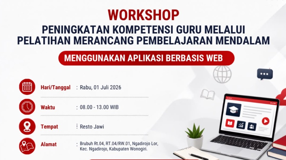 Sertifikat Workshop Peningkatan Kompetensi Guru Melalui Pelatihan Merancang Pembelajaran Mendalam